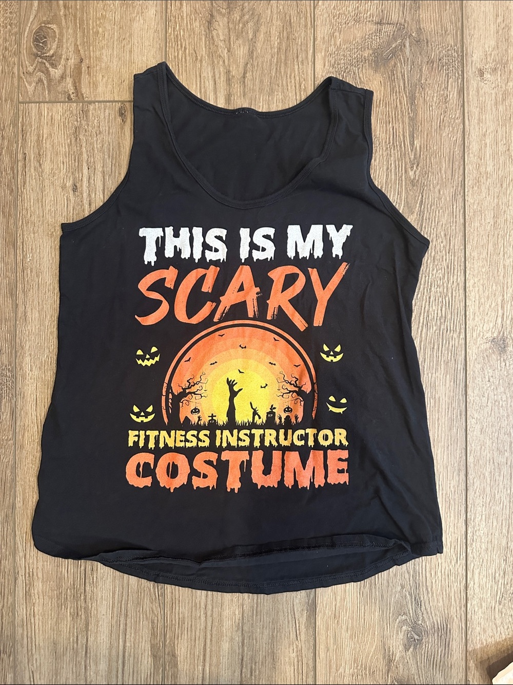Black "This Is My Scary Fitness Instructor Costume" Halloween Tank Top